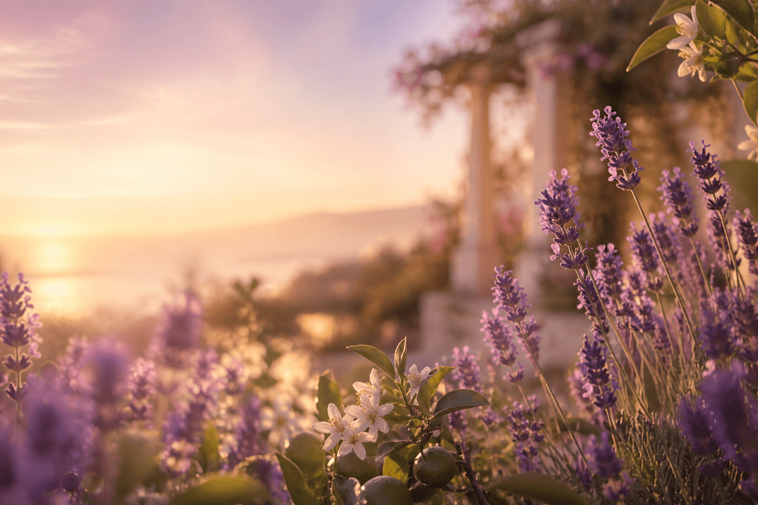 Sunset Garden scent mood with soft garden color