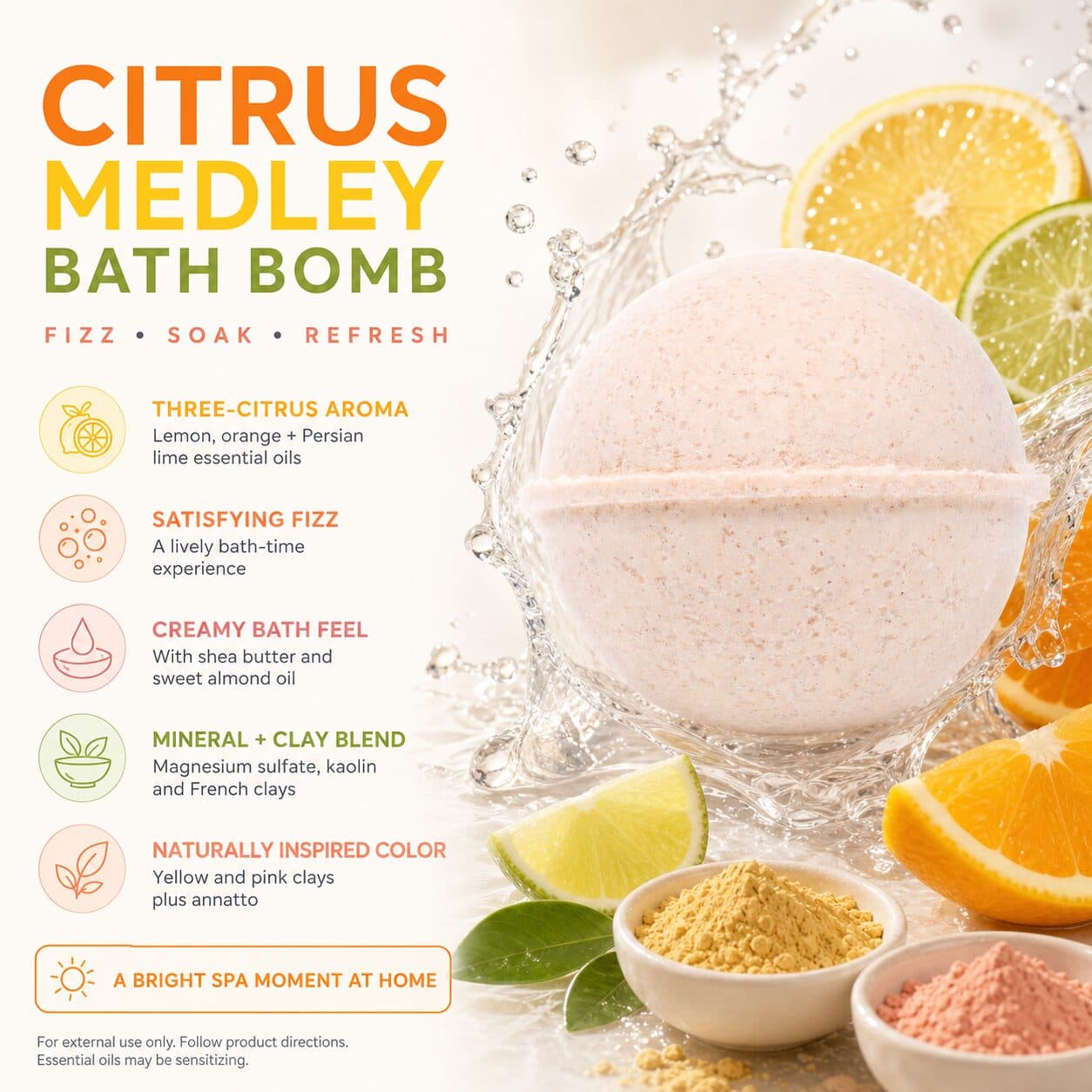 Citrus Medley All Natural Bath Bomb