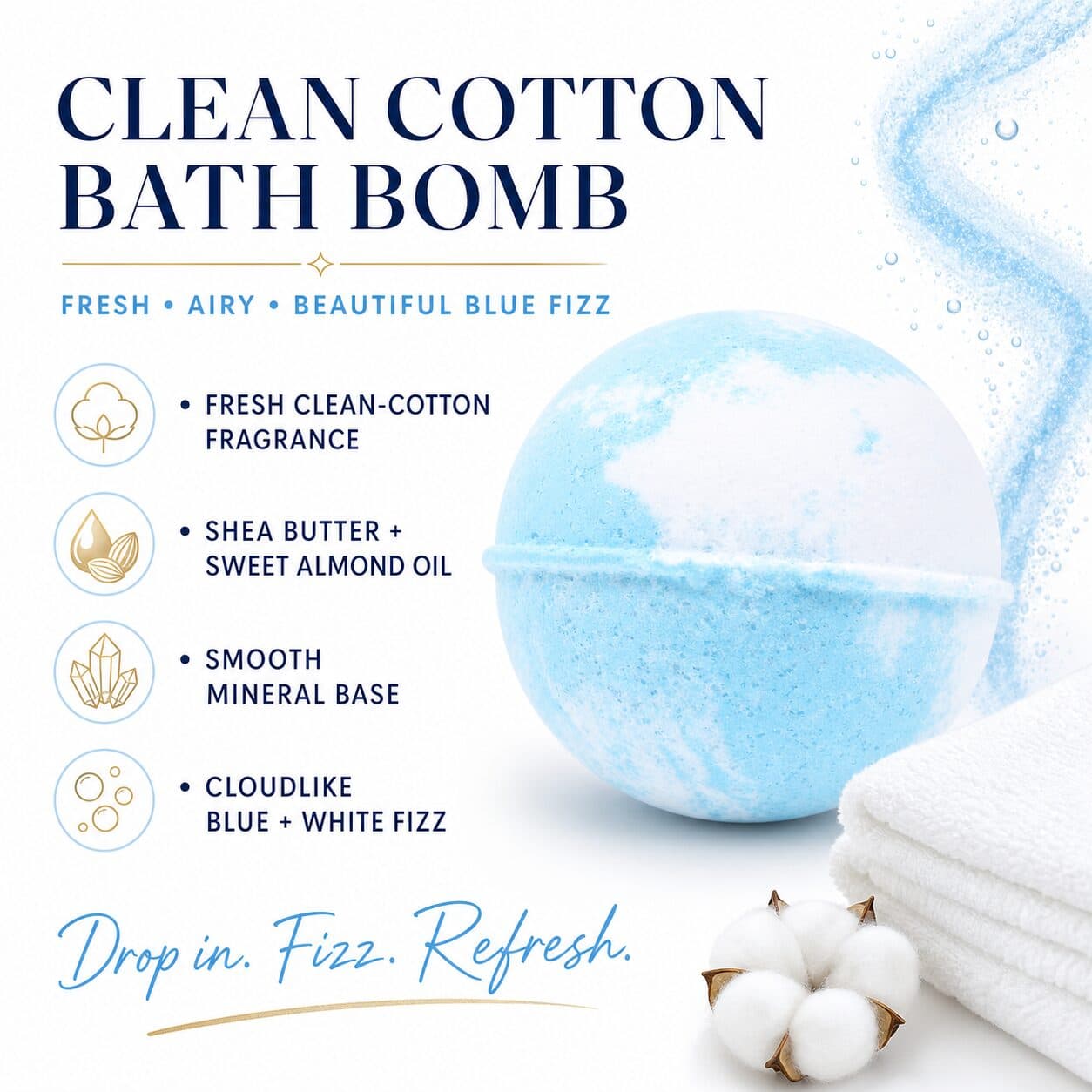 Clean Cotton Bath Bomb