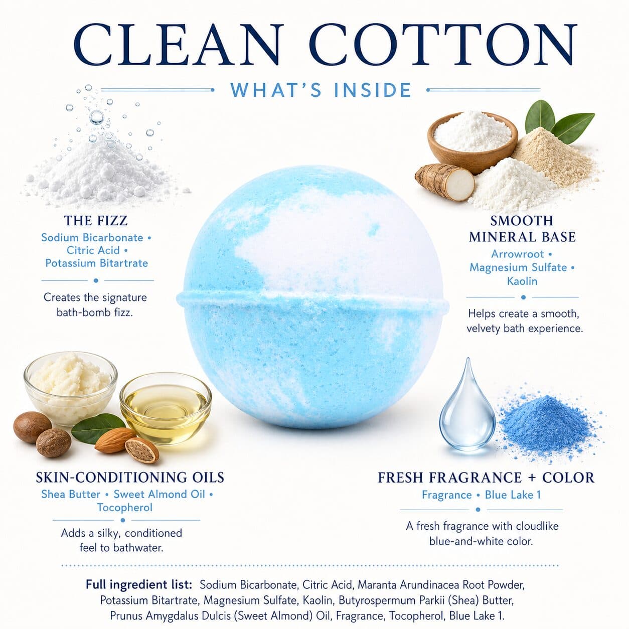 Clean Cotton Bath Bomb