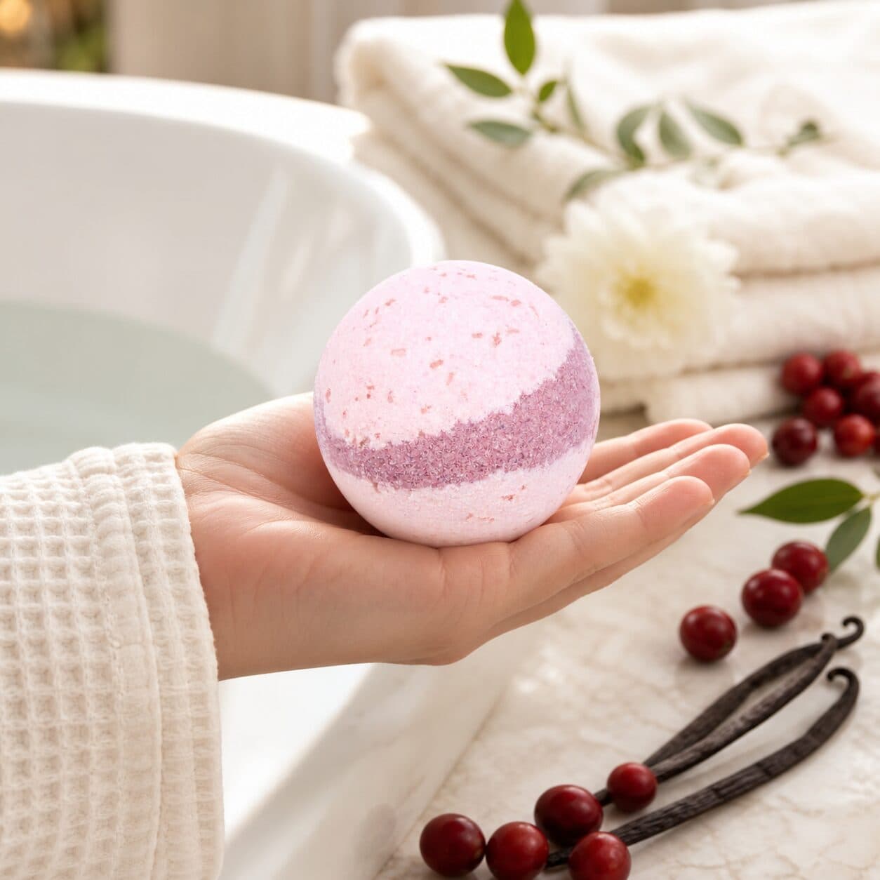 Cranberry Vanilla Bath Bomb
