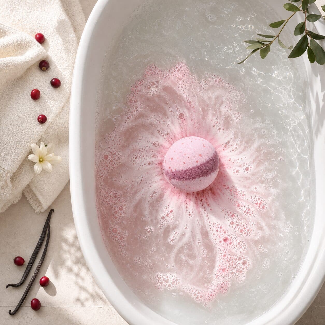 Cranberry Vanilla Bath Bomb
