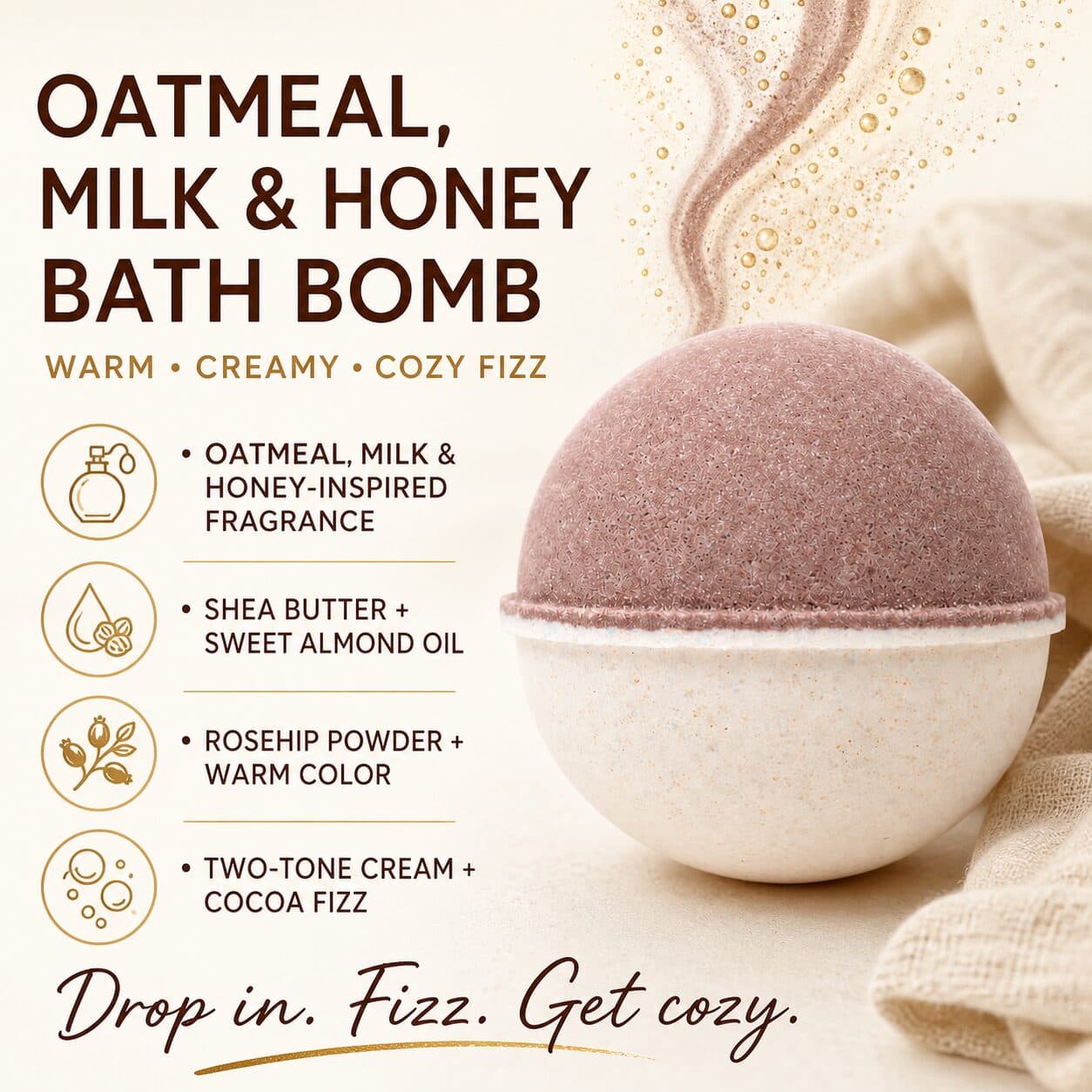 Oatmeal Milk & Honey Bath Bomb