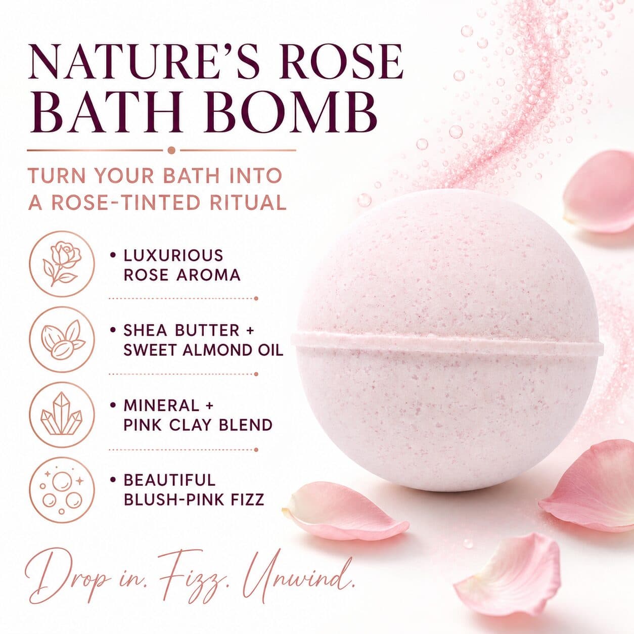 Nature’s Rose All Natural Bath Bomb