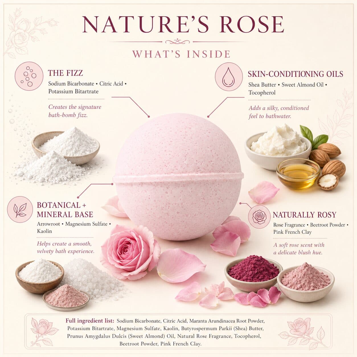 Nature’s Rose All Natural Bath Bomb