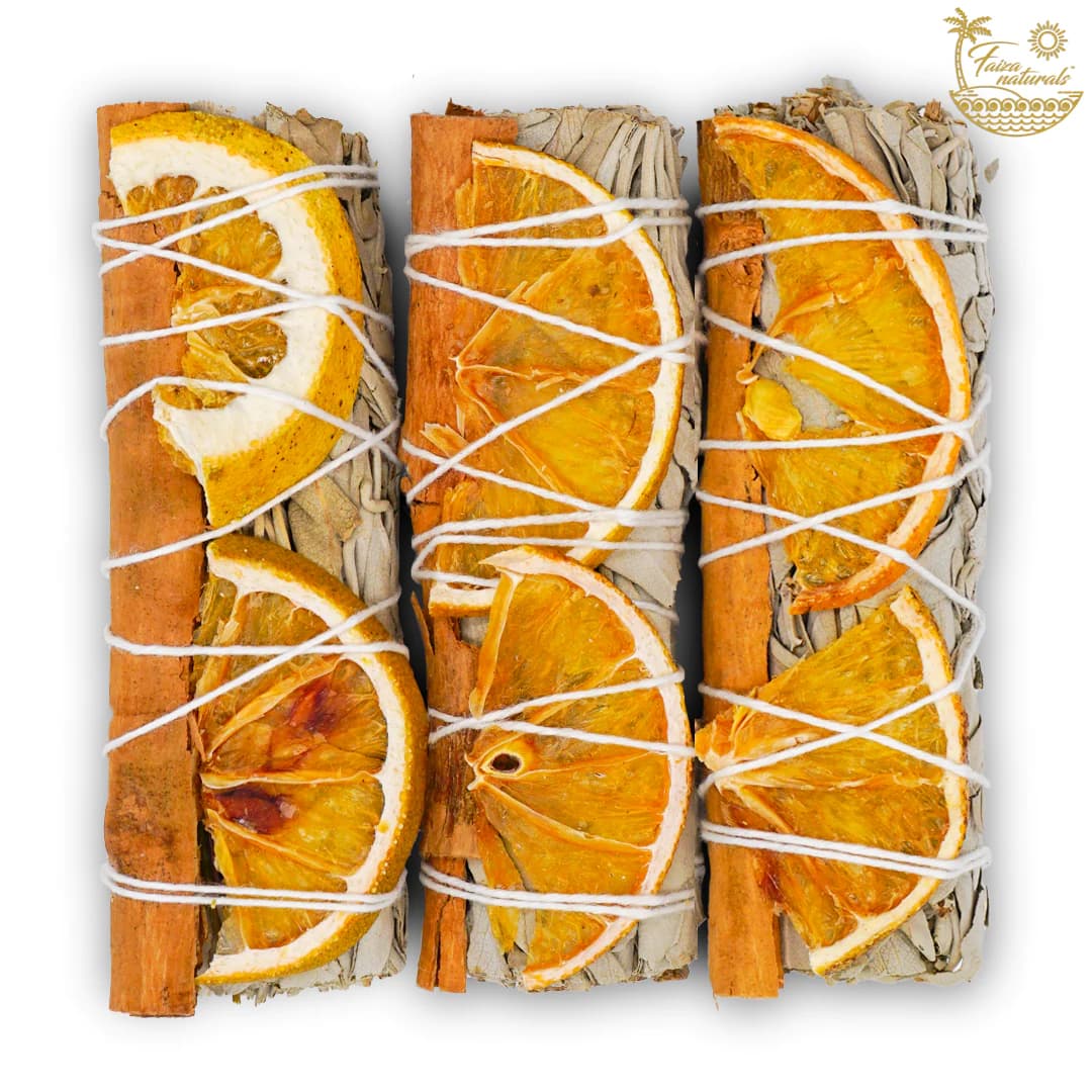 Orange Slice with Cinnamon White Sage Smudge Stick