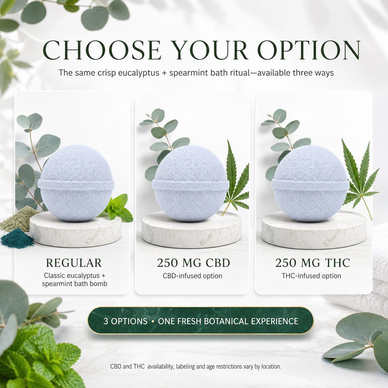 Eucalyptus Spearmint All Natural Bath Bomb
