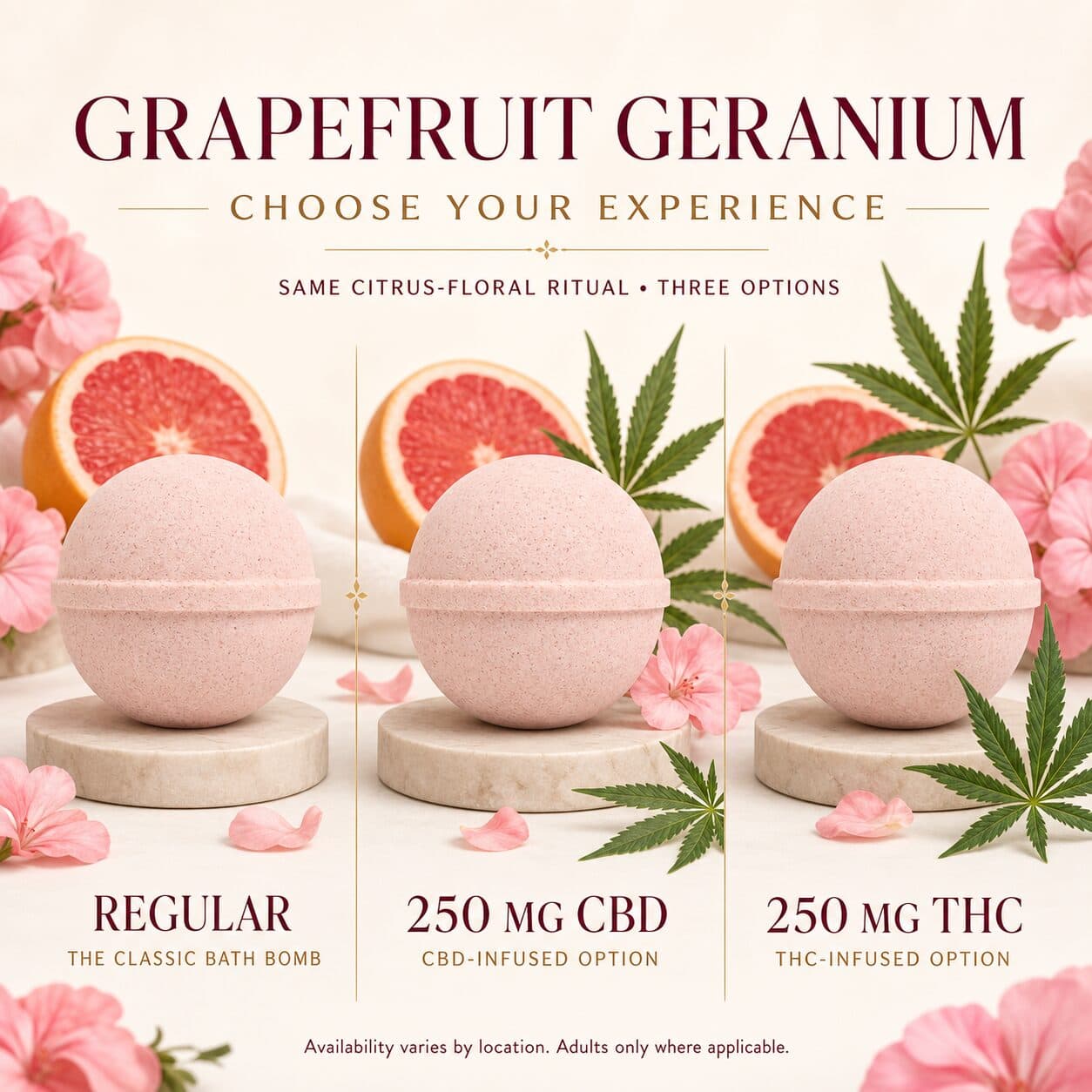 Grapefruit Geranium All Natural Bath Bomb