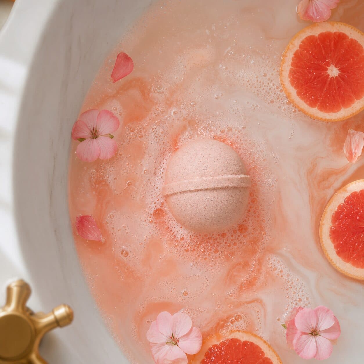 Grapefruit Geranium All Natural Bath Bomb