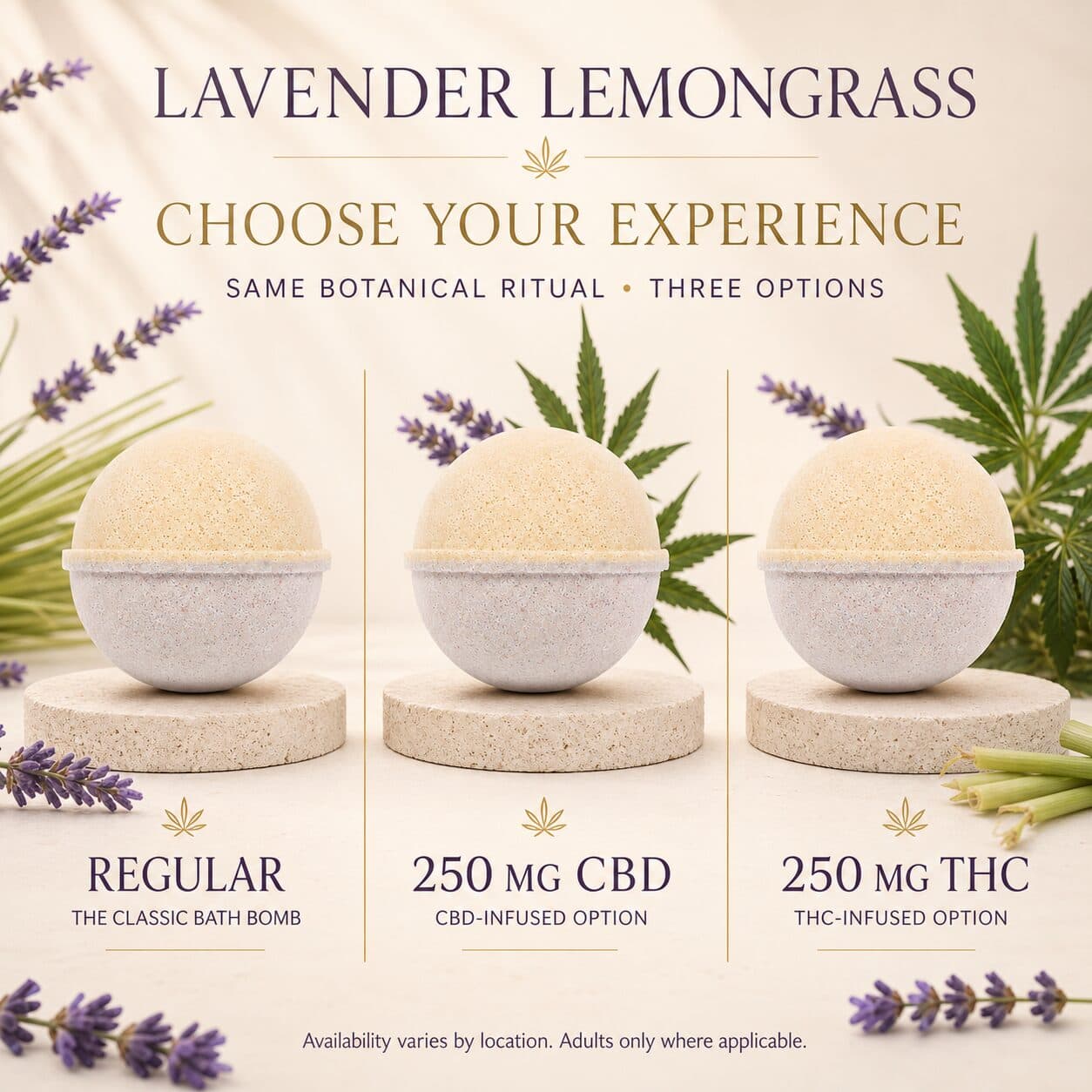 Lavender Lemongrass All Natural Bath Bomb