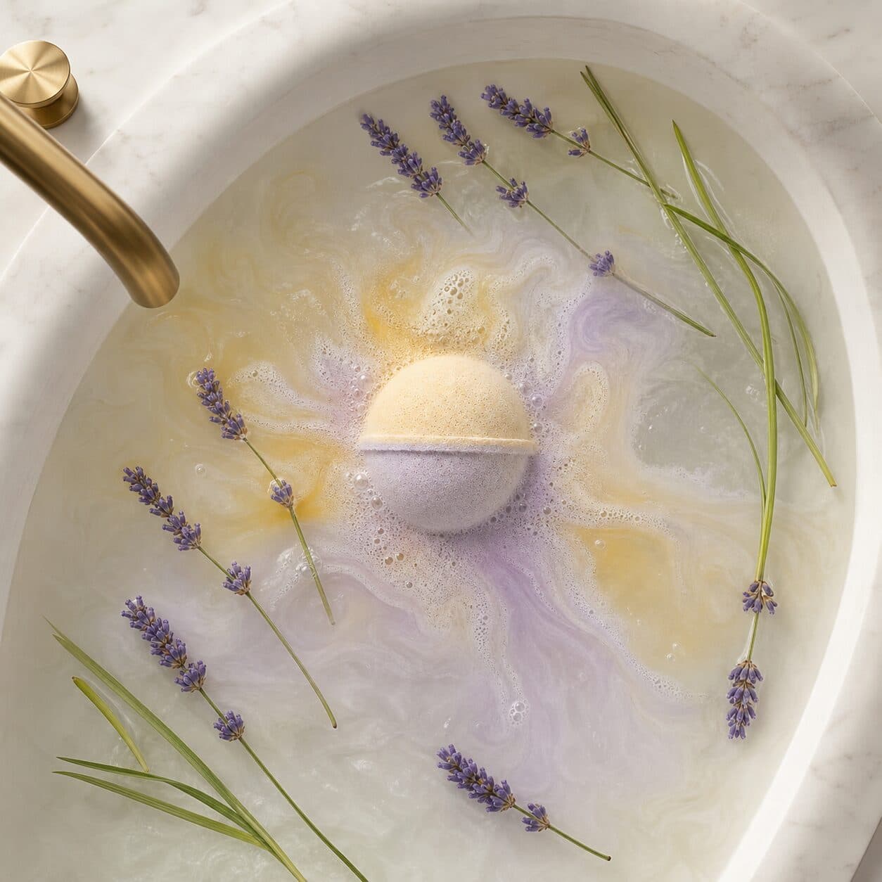 Lavender Lemongrass All Natural Bath Bomb