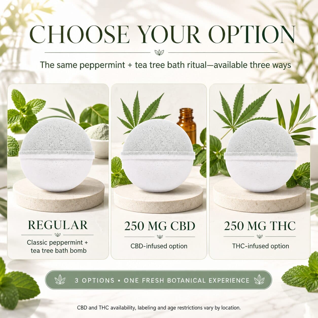 Peppermint Tea Tree All Natural Bath Bomb