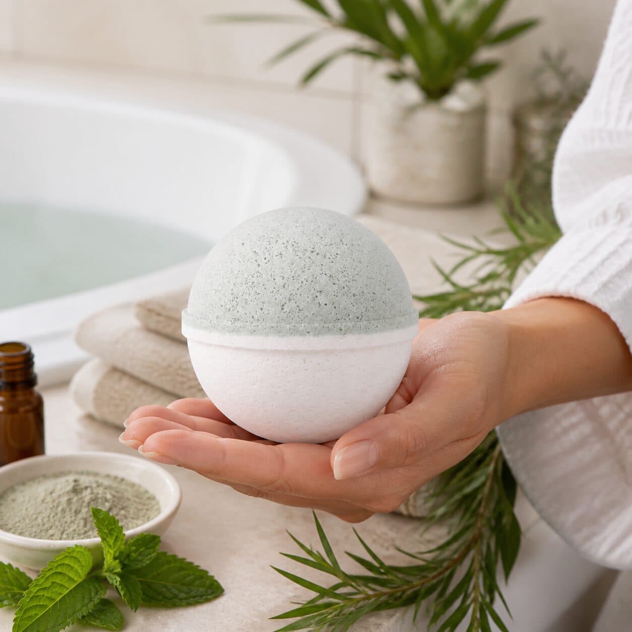 Peppermint Tea Tree All Natural Bath Bomb