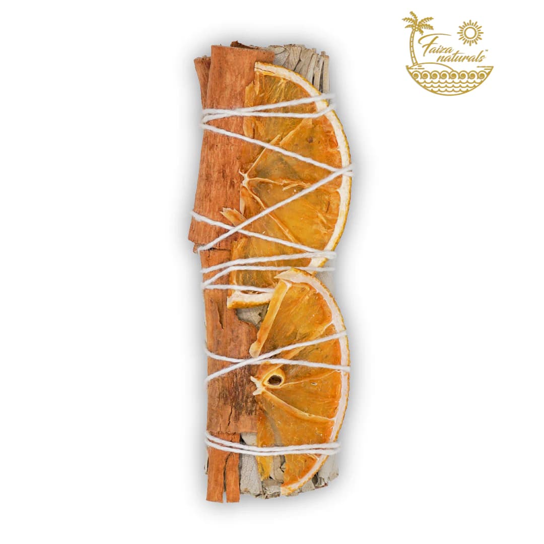 Orange Slice with Cinnamon White Sage Smudge Stick