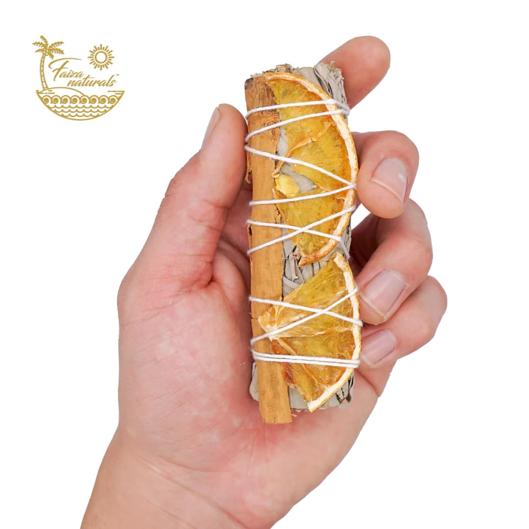 Orange Slice with Cinnamon White Sage Smudge Stick