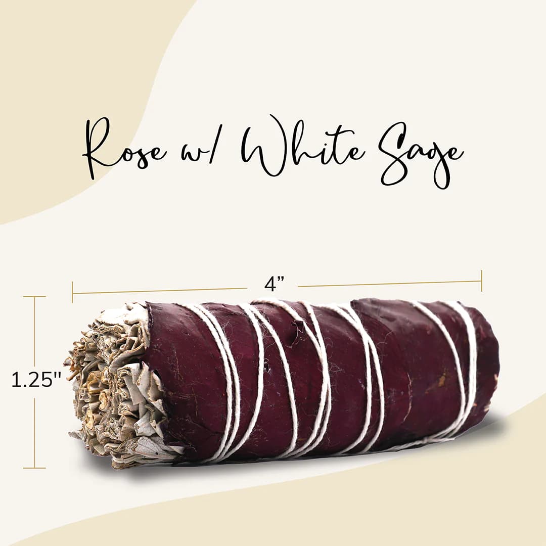Rose Petals and White Sage Smudge Stick