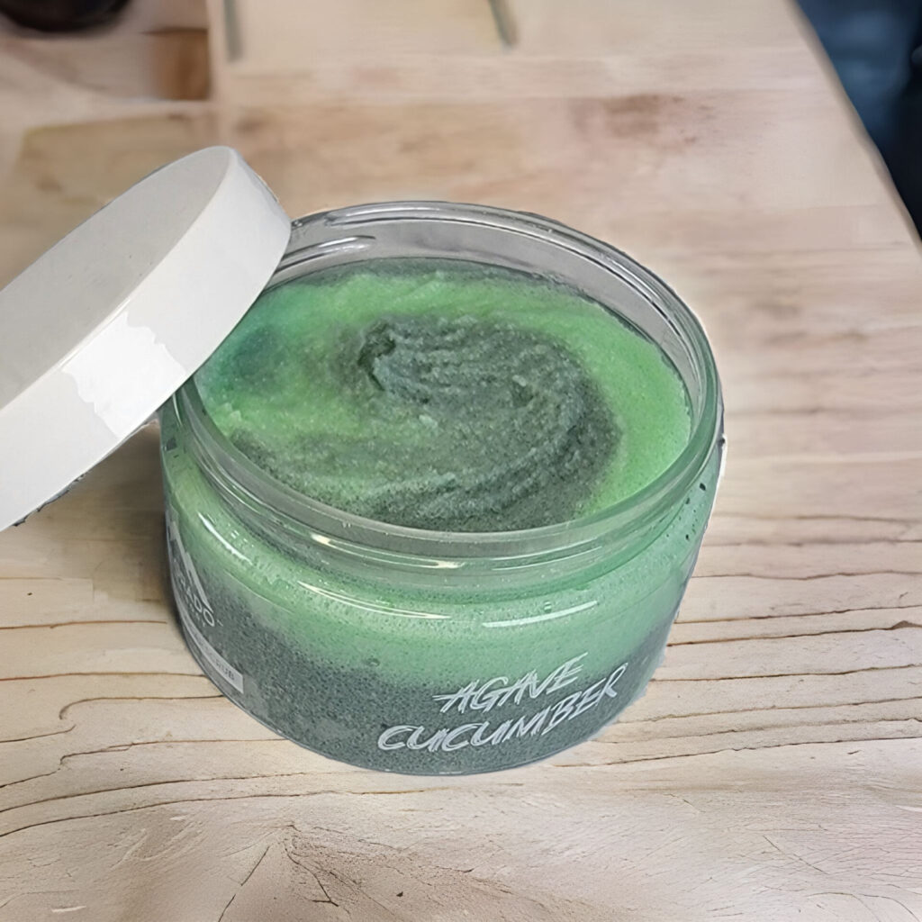 Agave Cucumber Sugar Scrub Inside Jar