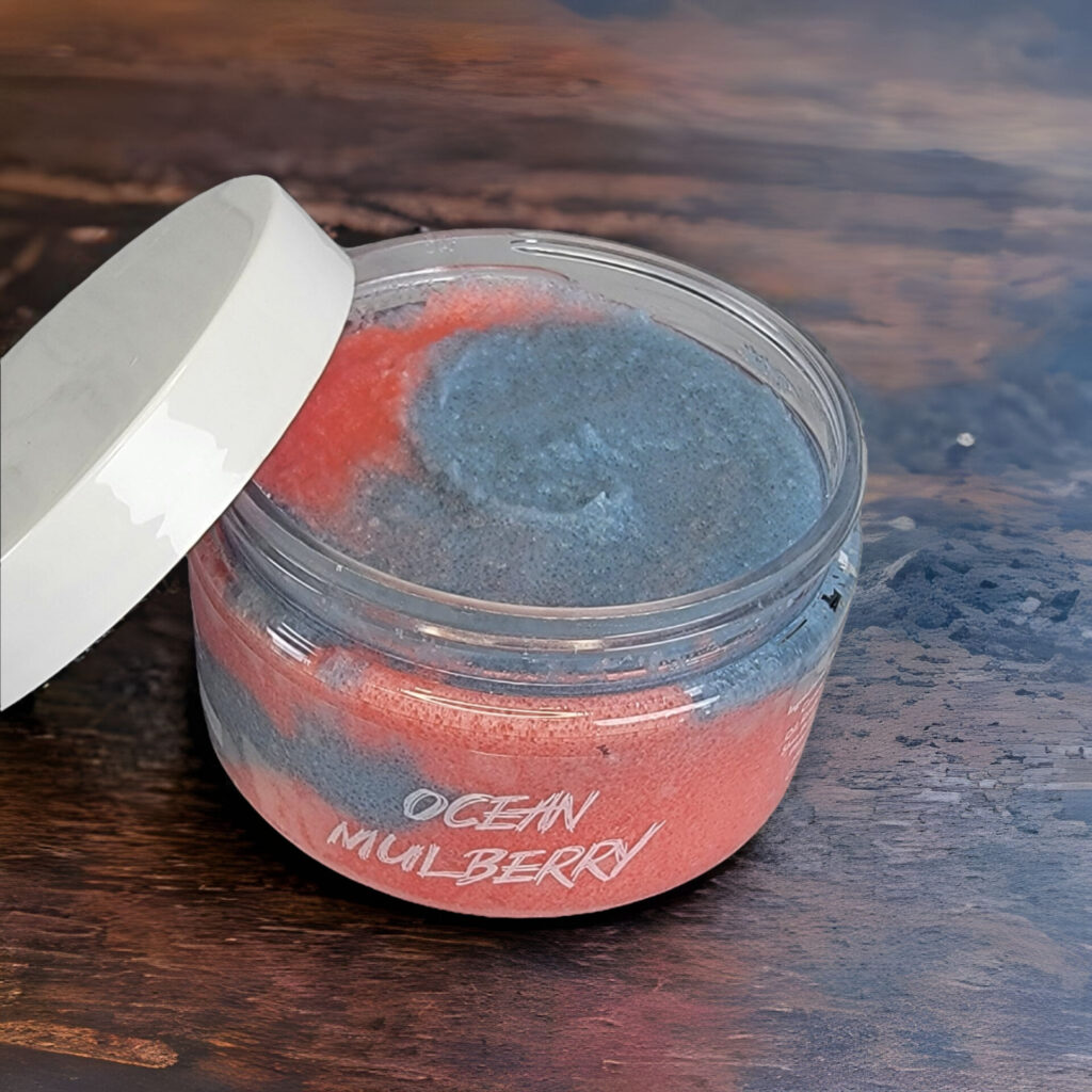 Ocean Mulberry Sugar Scrub Inside Jar